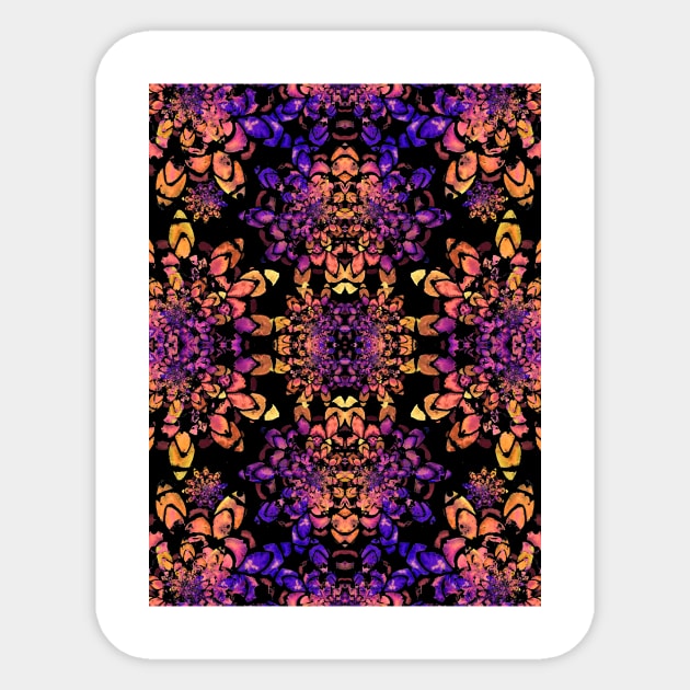 Bronze and Purple Abstract Mandala Pattern Sticker by ZeichenbloQ